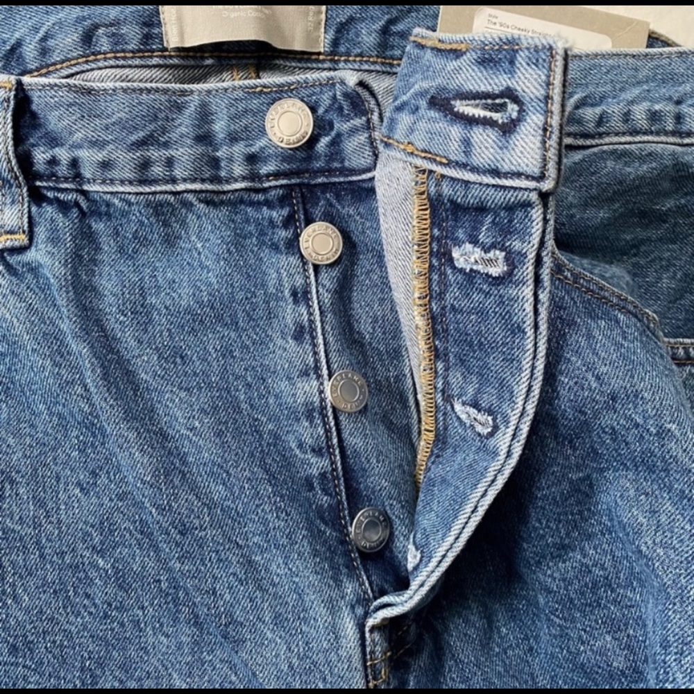Everlane 90s cheeky straight jean sz 32 medium blue NWT